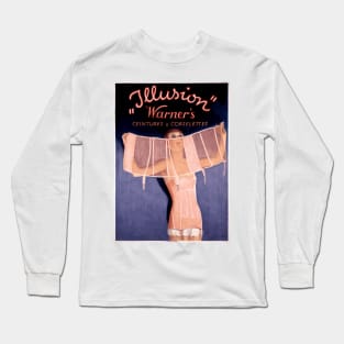 Warner Illusion Corsets - Vintage French Advertising Poster Design Long Sleeve T-Shirt